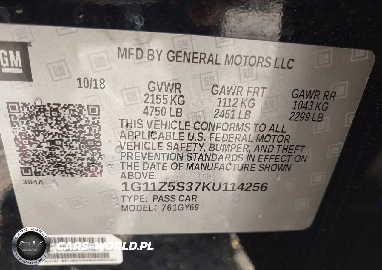 2019 Chevrolet Impala Lt VIN:1G11Z5S37KU114256 - 9