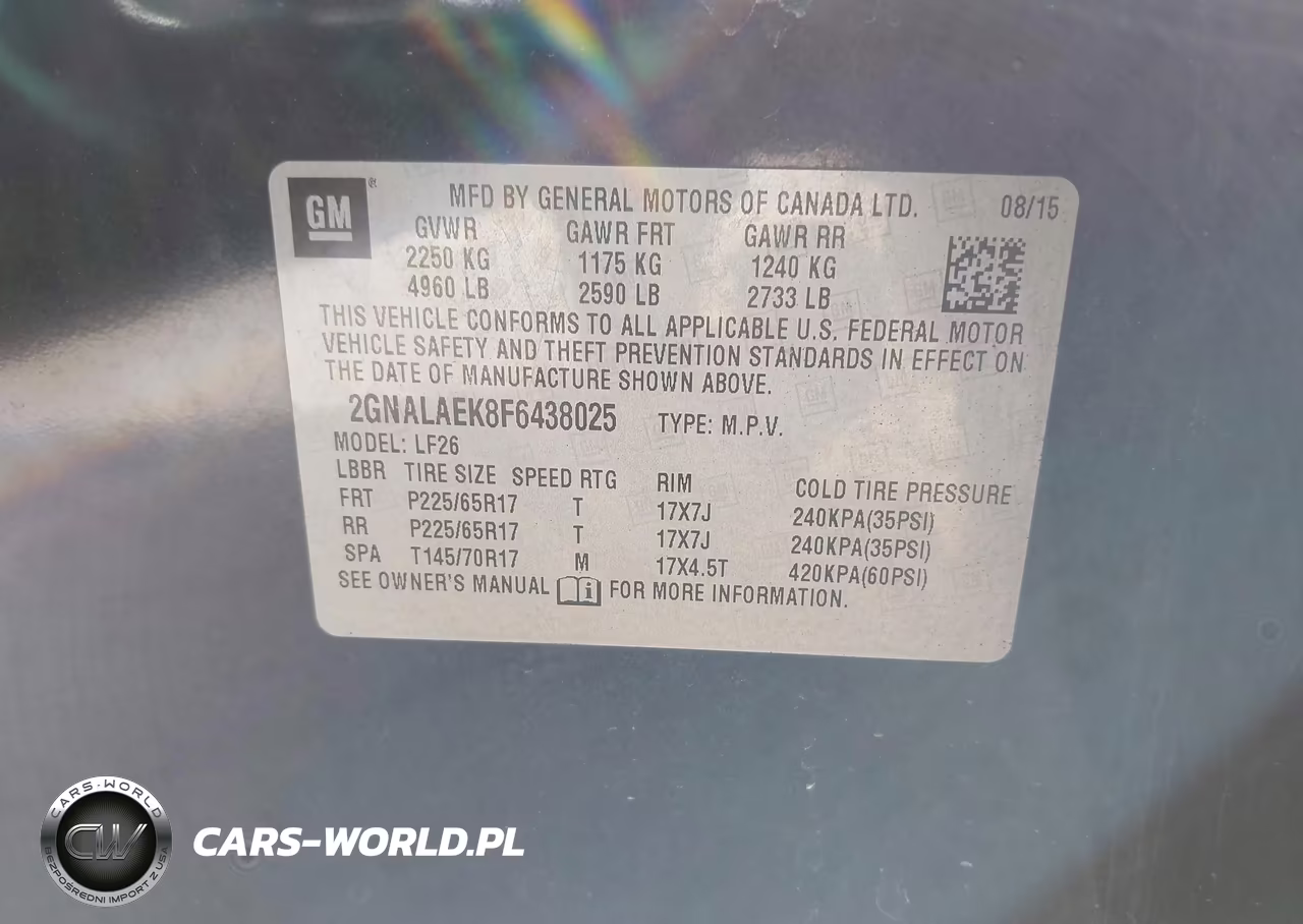 2015 Chevrolet Equinox Ls VIN:2GNALAEK8F6438025 - 9
