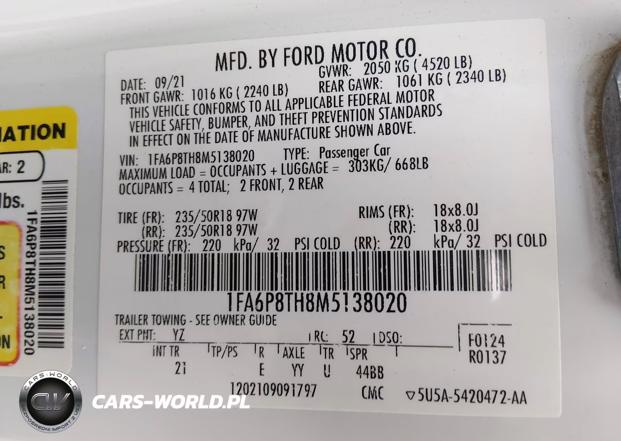2021 Ford Mustang Ecoboost Fastback VIN:1FA6P8TH8M5138020 - 9