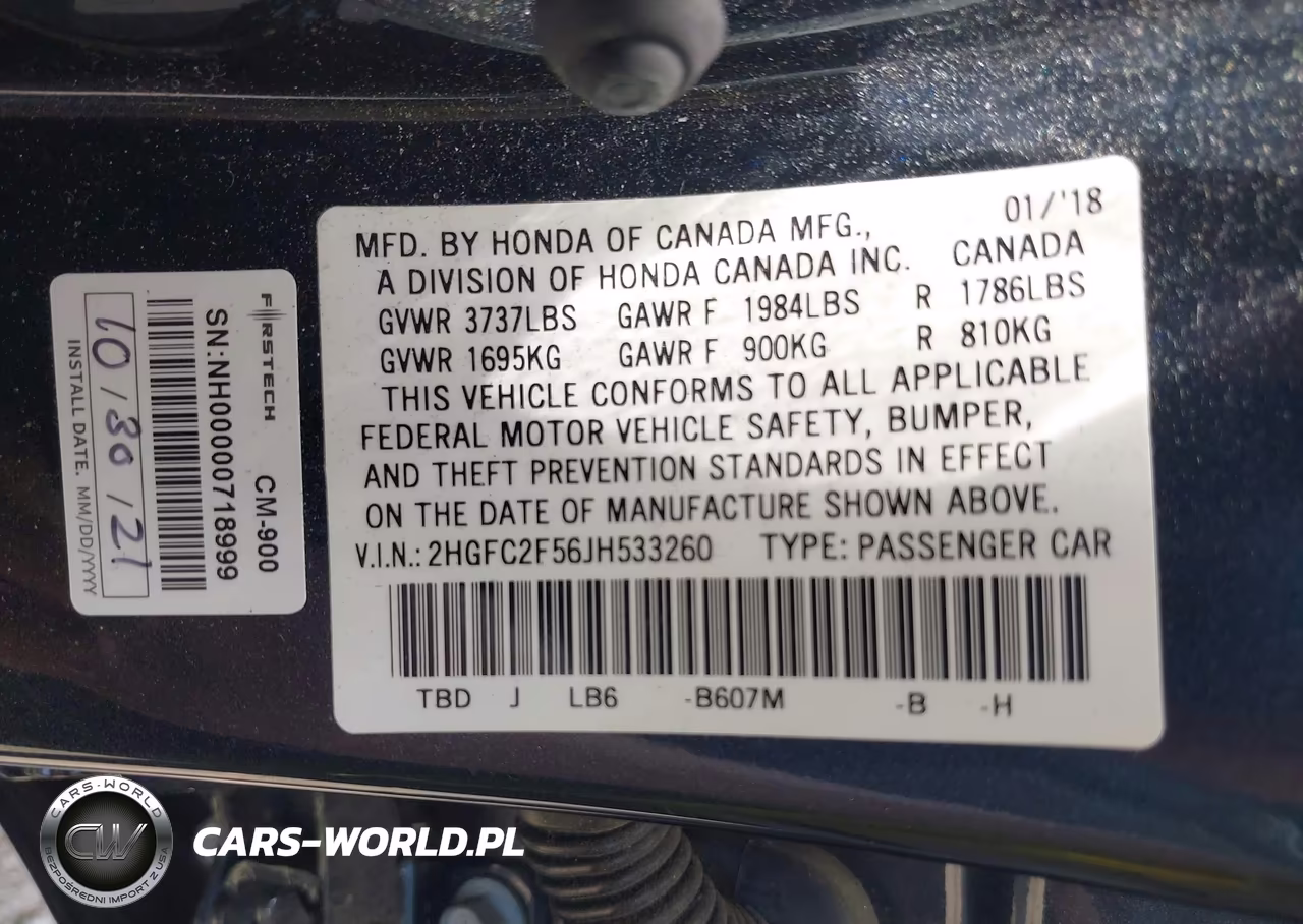 2018 Honda Civic Lx VIN:2HGFC2F56JH533260 - 9