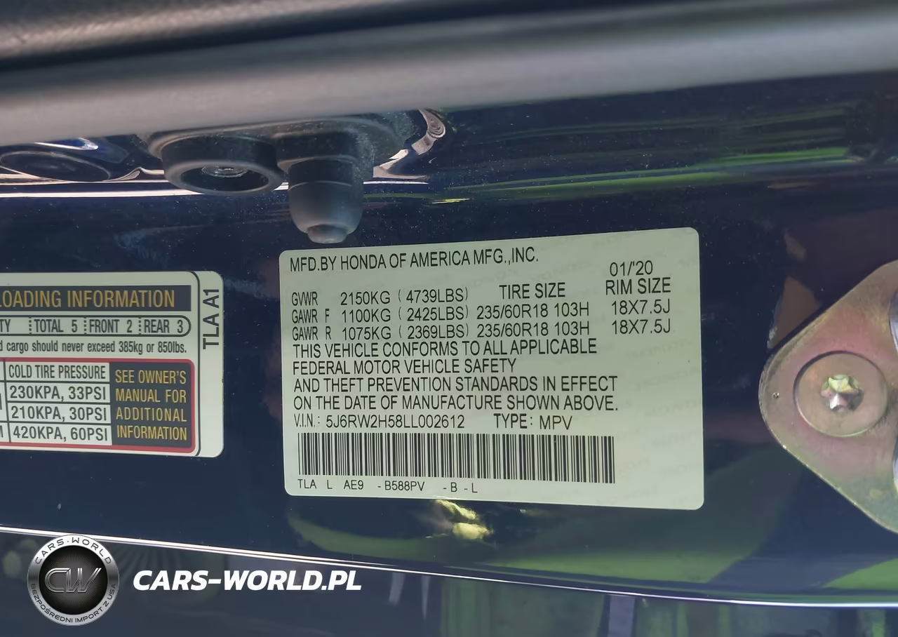2020 Honda Cr-V Awd Ex VIN:5J6RW2H58LL002612 - 9