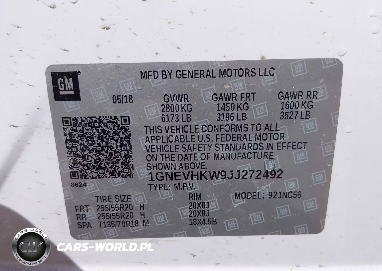 2018 Chevrolet Traverse 3Lt VIN:1GNEVHKW9JJ272492 - 9
