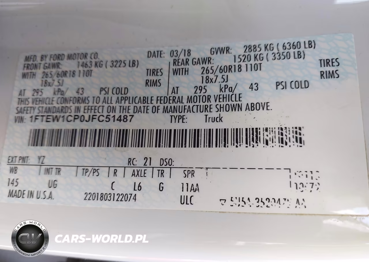 2018 Ford F-150 Xlt VIN:1FTEW1CP0JFC51487 - 9