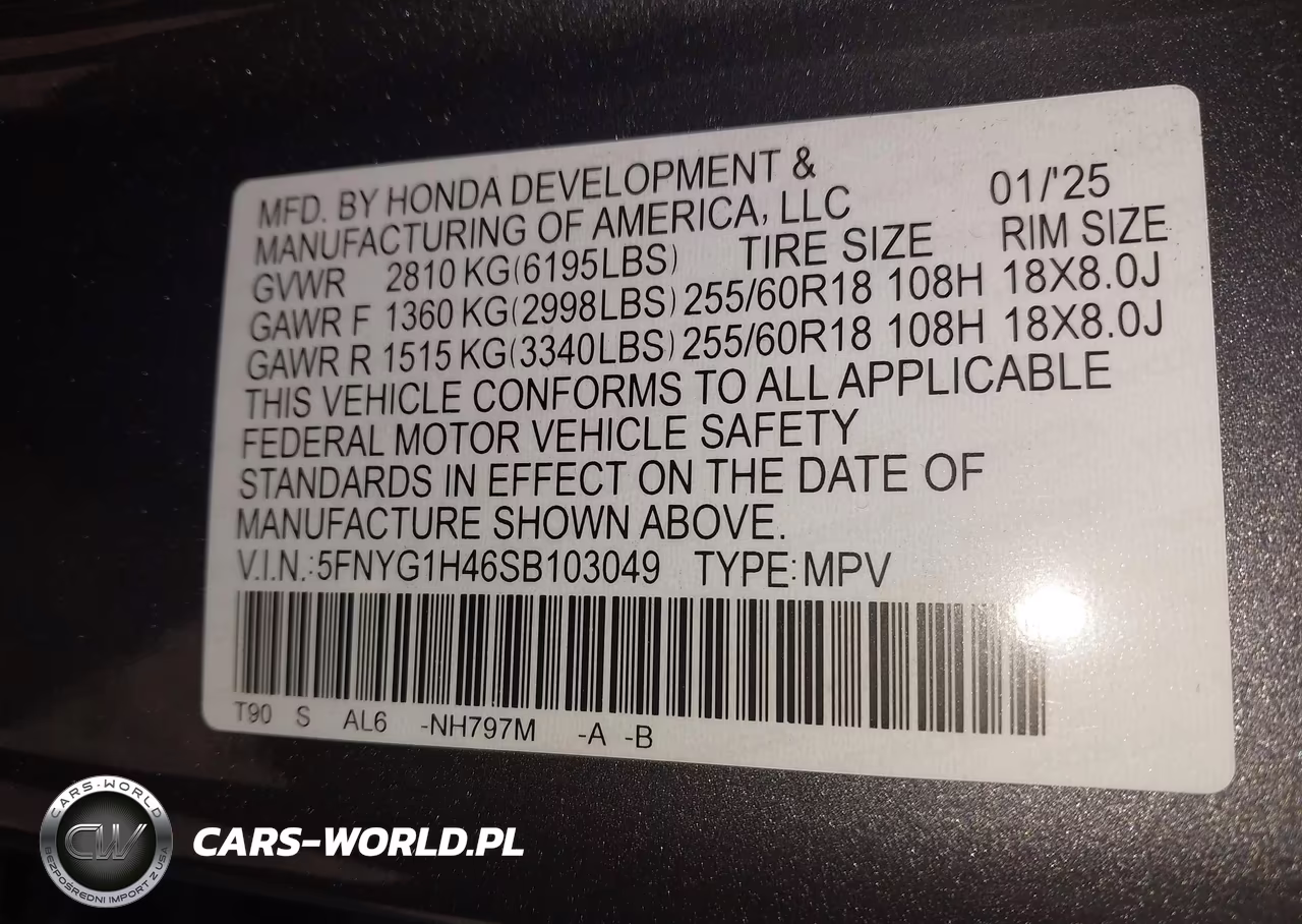 2025 Honda Pilot Ex-L VIN:5FNYG1H46SB103049 - 9
