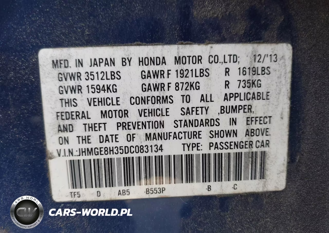 2013 Honda Fit VIN:JHMGE8H35DC083134 - 9