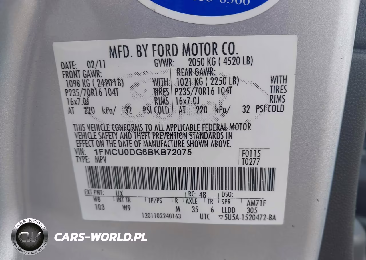 2011 Ford Escape Xlt VIN:1FMCU0DG6BKB72075 - 9