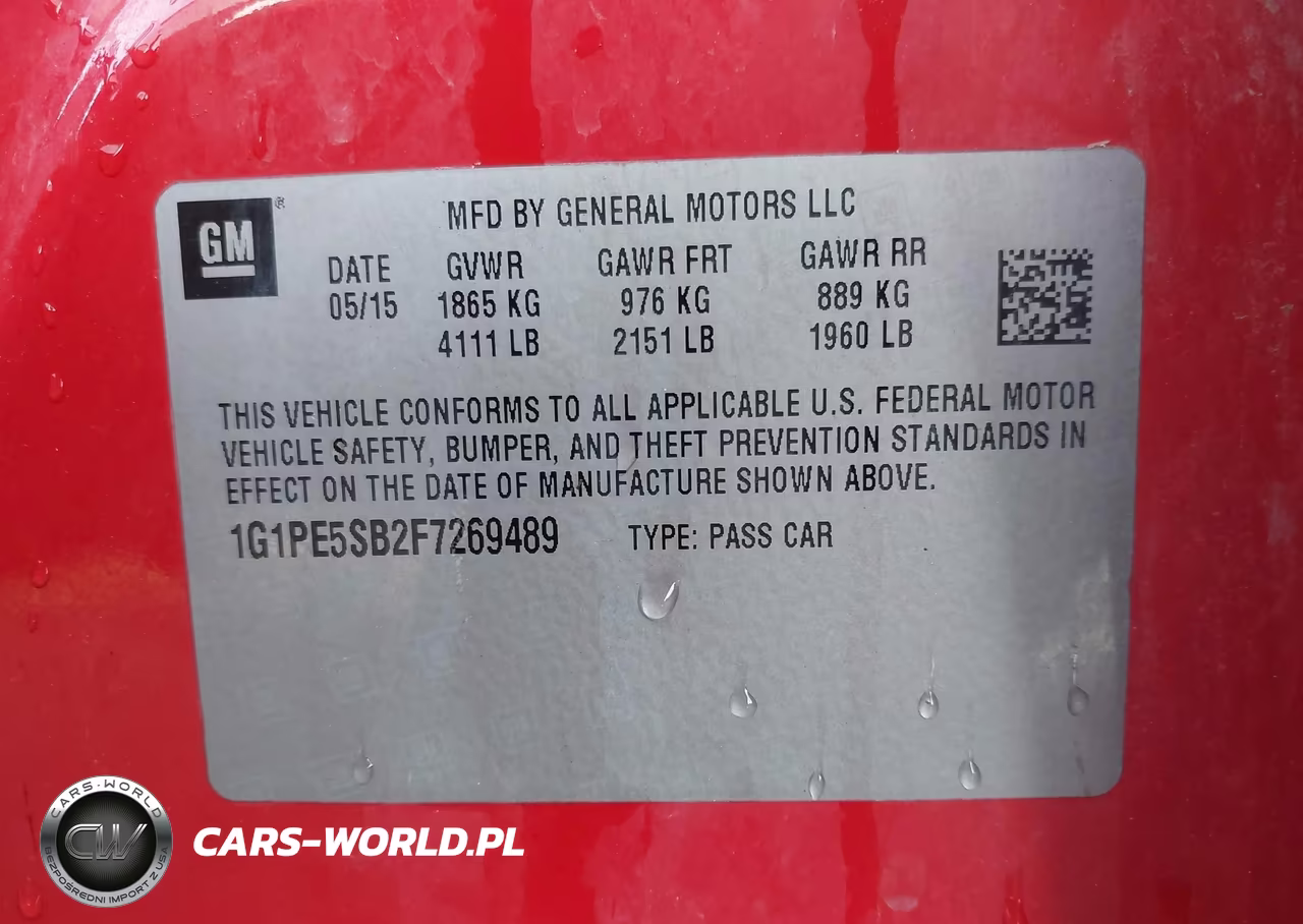 2015 Chevrolet Cruze 2Lt Auto VIN:1G1PE5SB2F7269489 - 9