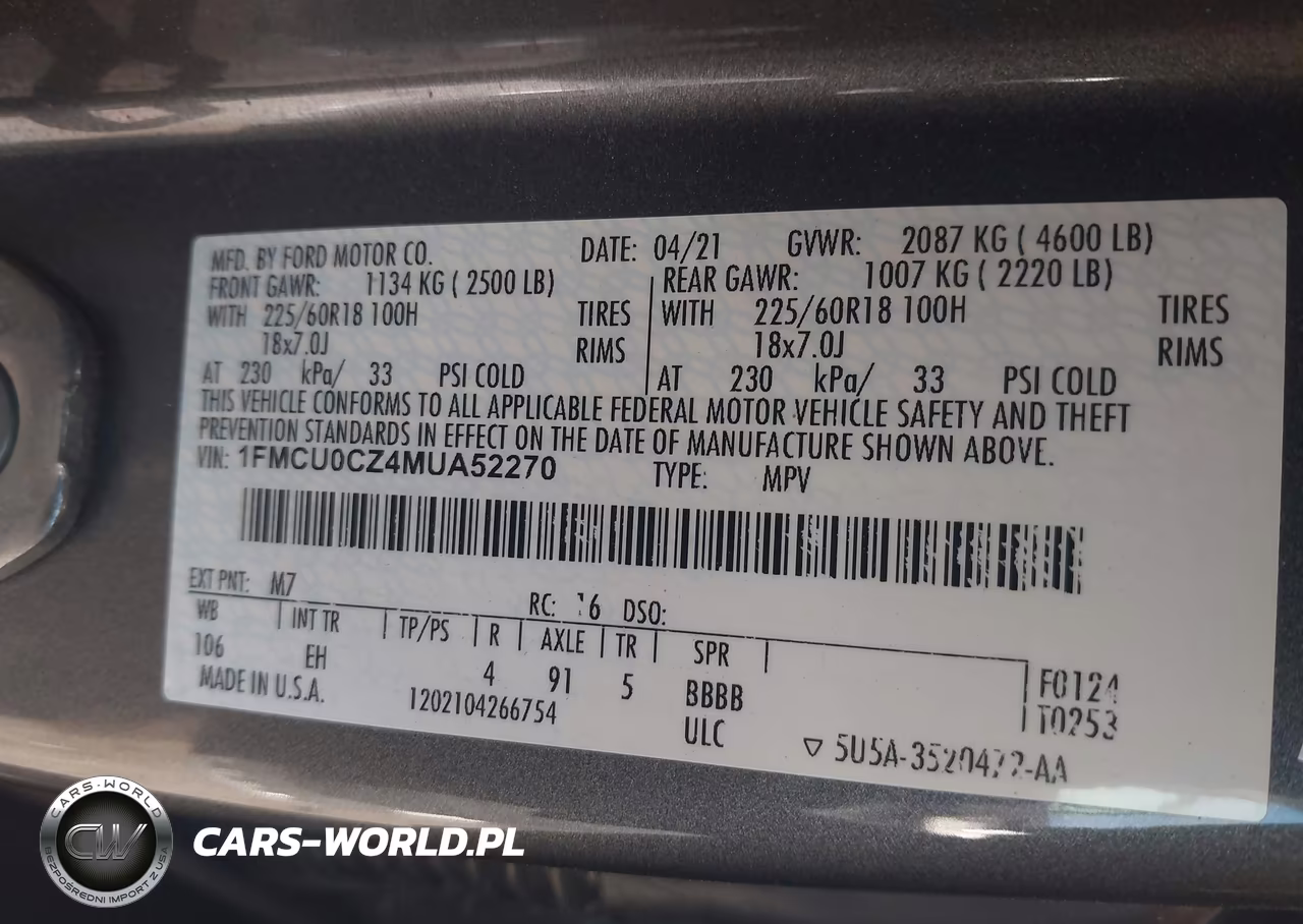 2021 Ford Escape Sel Hybrid VIN:1FMCU0CZ4MUA52270 - 9
