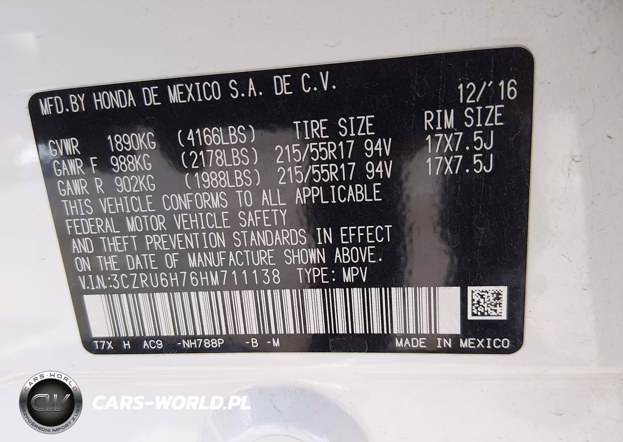 2017 Honda Hr-V Ex-L VIN:3CZRU6H76HM711138 - 9