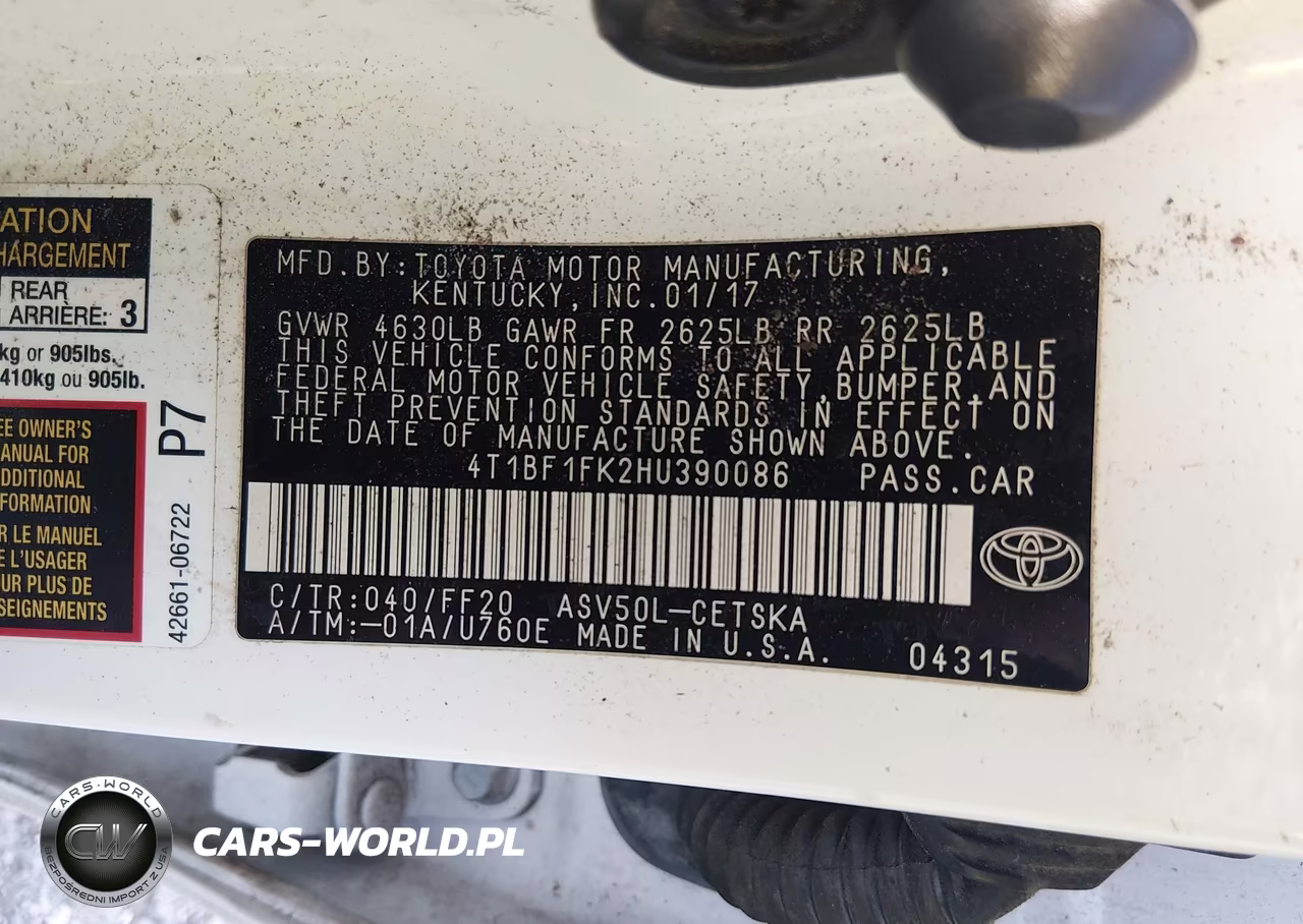 2017 Toyota Camry Se VIN:4T1BF1FK2HU390086 - 9