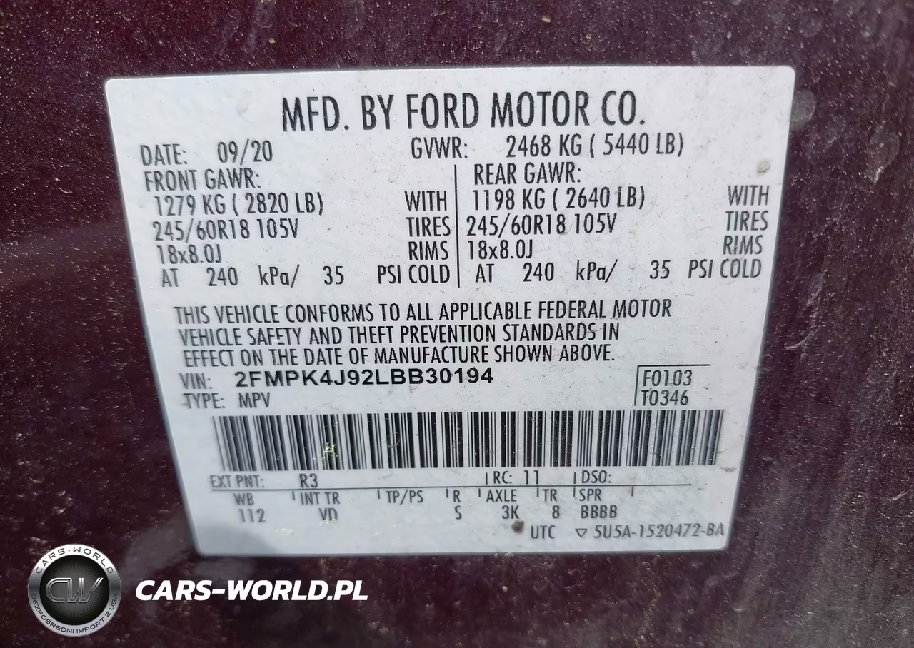 2020 Ford Edge Sel VIN:2FMPK4J92LBB30194 - 9