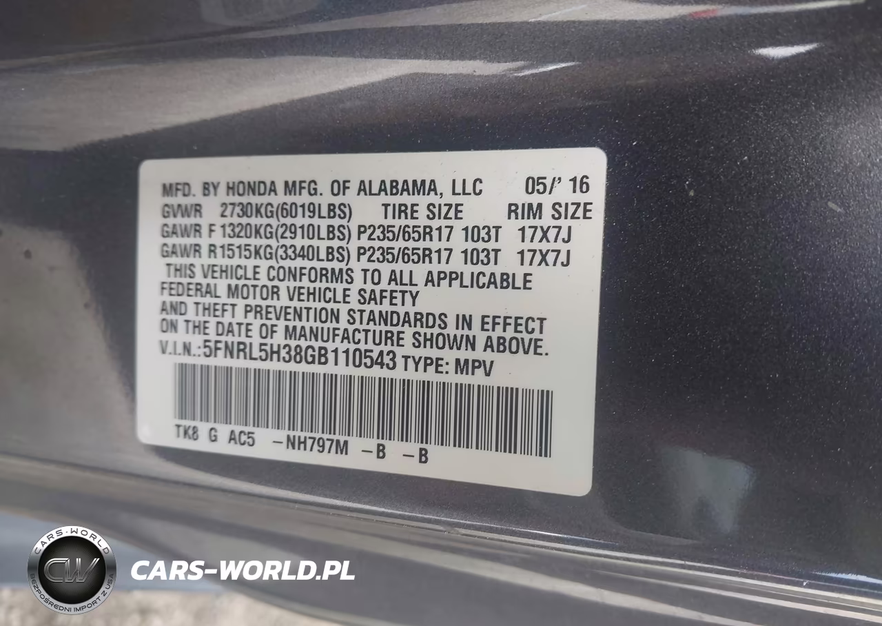 2016 Honda Odyssey Se VIN:5FNRL5H38GB110543 - 9