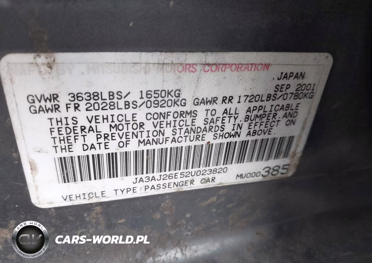 2002 Mitsubishi Lancer Es VIN:JA3AJ26E52U023820 - 9