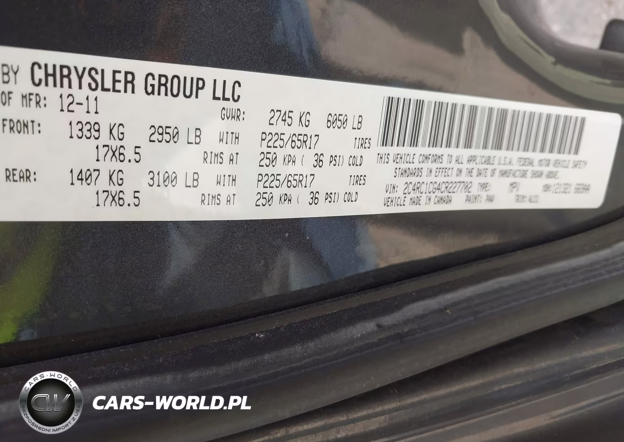 2012 Chrysler Town & Country Touring-L VIN:2C4RC1CG4CR227702 - 9