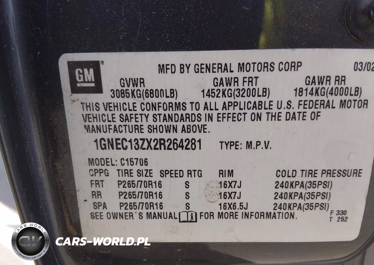 2002 Chevrolet Tahoe Ls VIN:1GNEC13ZX2R264281 - 9