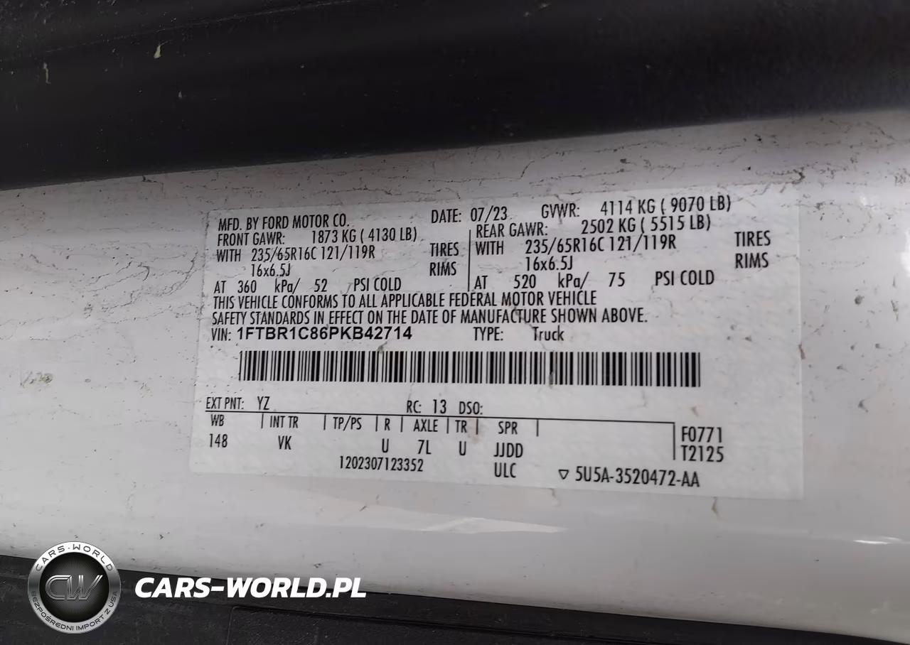 2023 Ford Transit-250 VIN:1FTBR1C86PKB42714 - 9