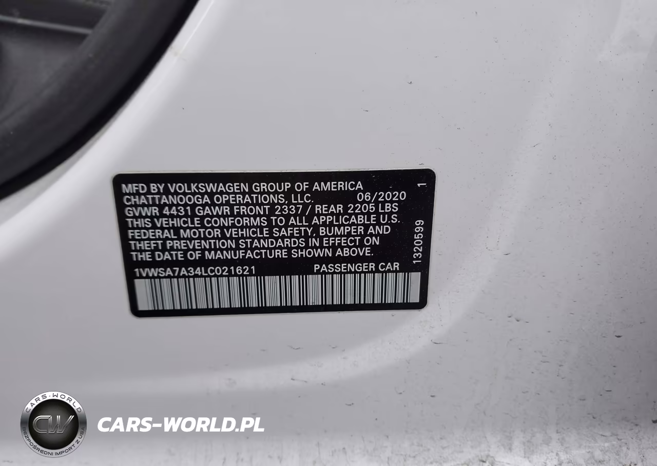 2020 Volkswagen Passat 2.0T Se VIN:1VWSA7A34LC021621 - 9