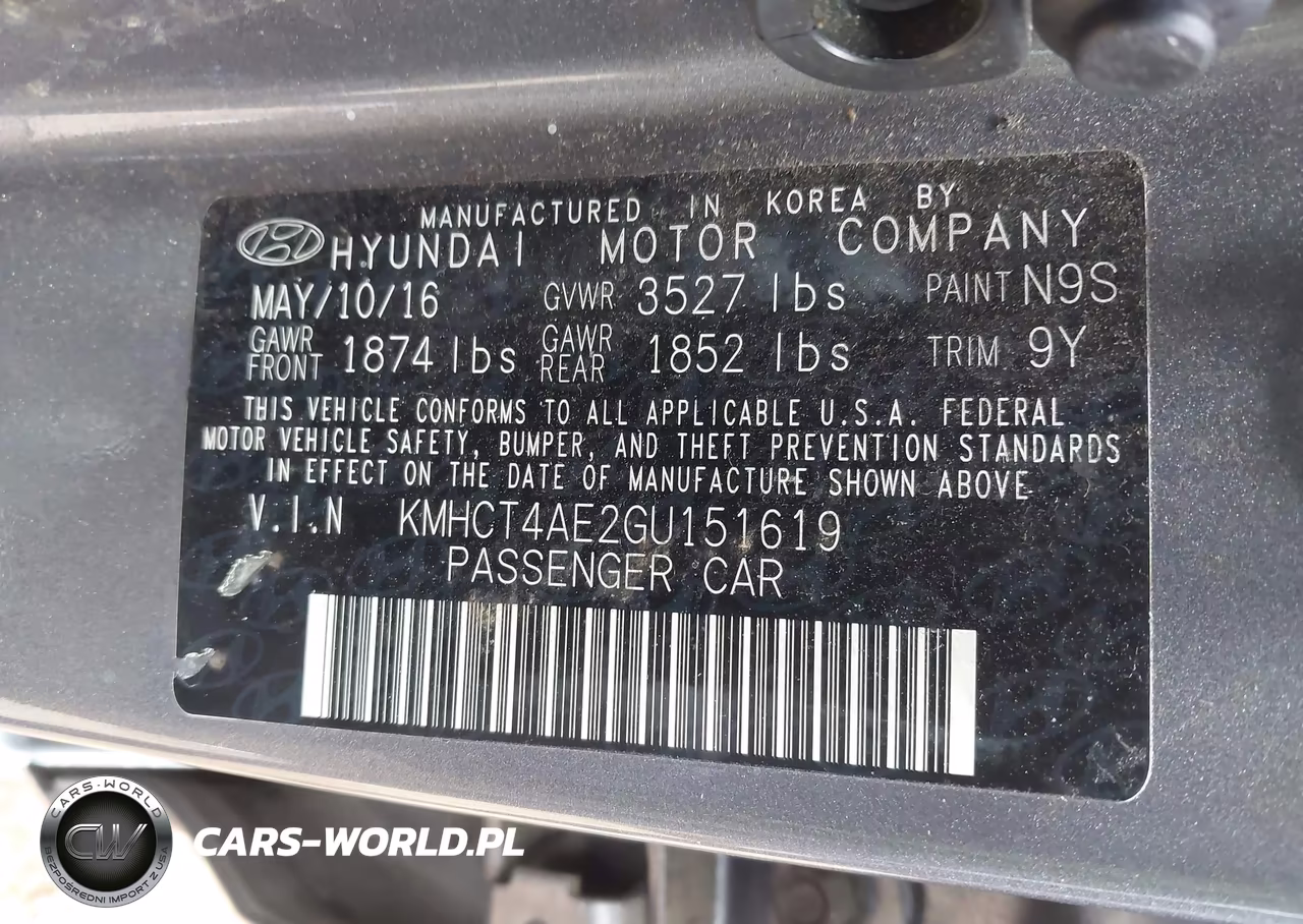 2016 Hyundai Accent Se VIN:KMHCT4AE2GU151619 - 9