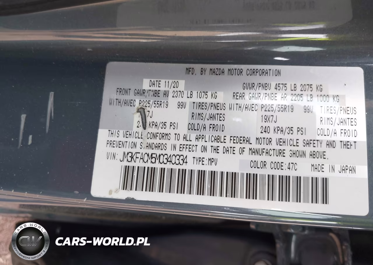 2021 Mazda Cx-5 Carbon Edition VIN:JM3KFACM5M0340334 - 9