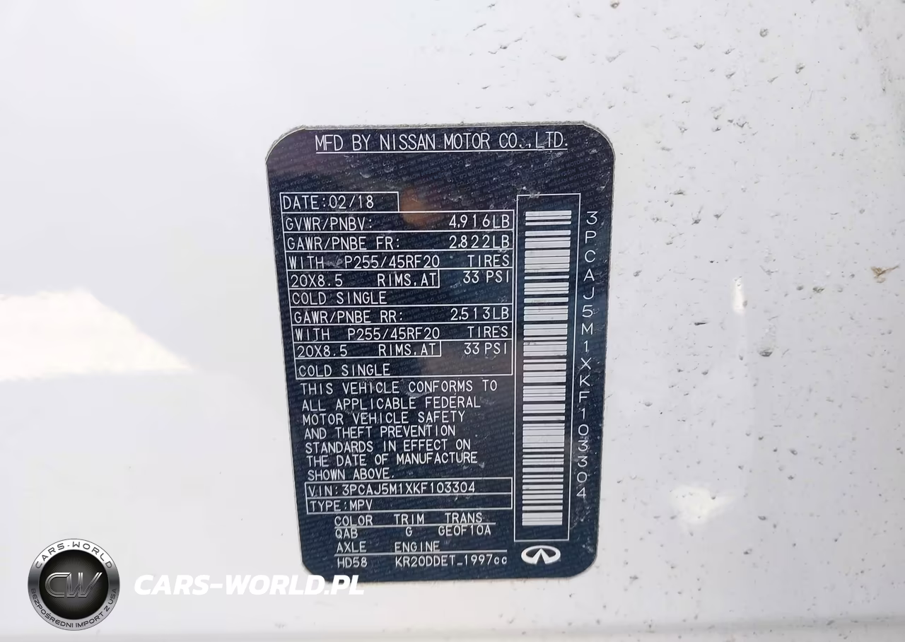 2019 Infiniti Qx50 Essential VIN:3PCAJ5M1XKF103304 - 9