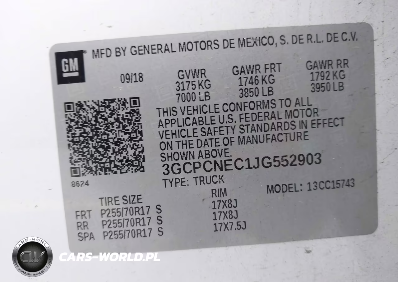 2018 Chevrolet Silverado 1500 Wt VIN:3GCPCNEC1JG552903 - 9