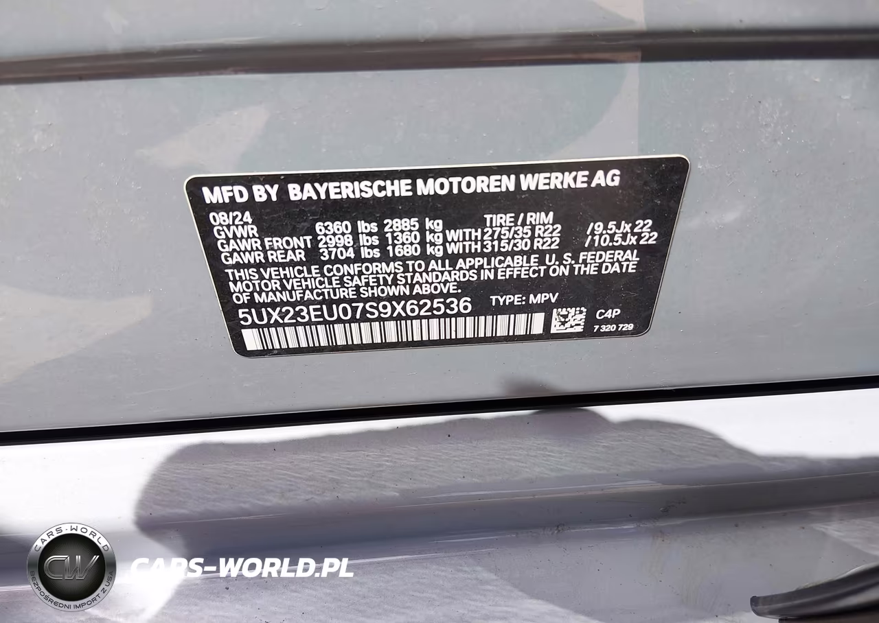 2025 BMW X5 xDrive40I VIN:5UX23EU07S9X62536 - 9