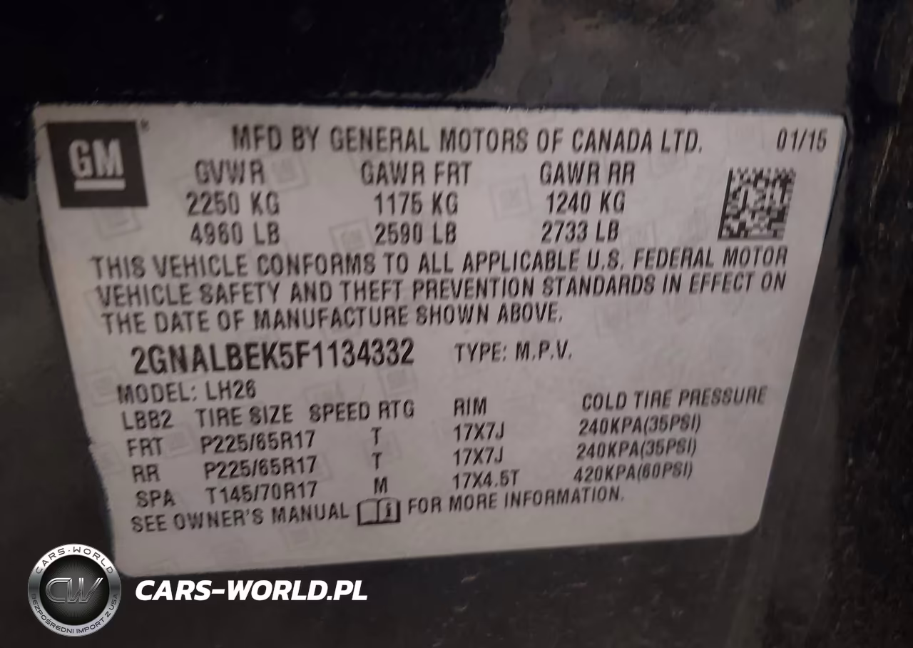 2015 Chevrolet Equinox 1Lt VIN:2GNALBEK5F1134332 - 9