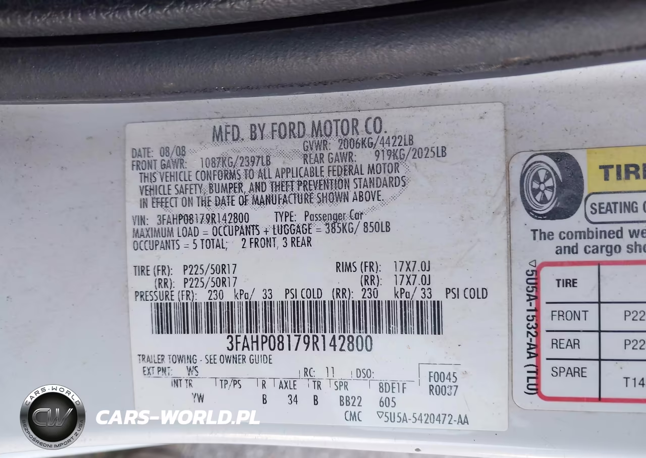 2009 Ford Fusion Sel VIN:3FAHP08179R142800 - 9