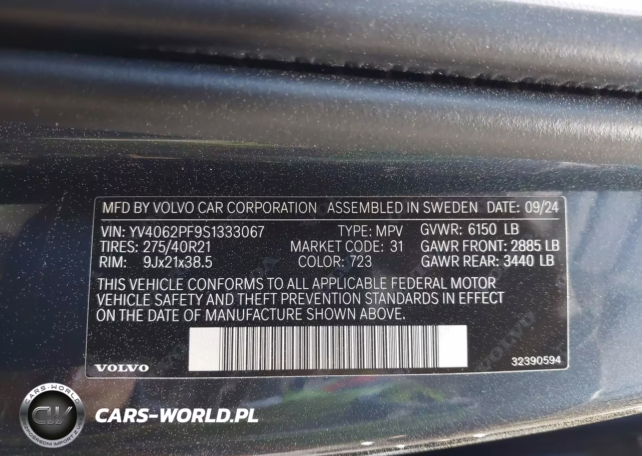 2025 Volvo Xc90 Ultra VIN:YV4062PF9S1333067 - 9
