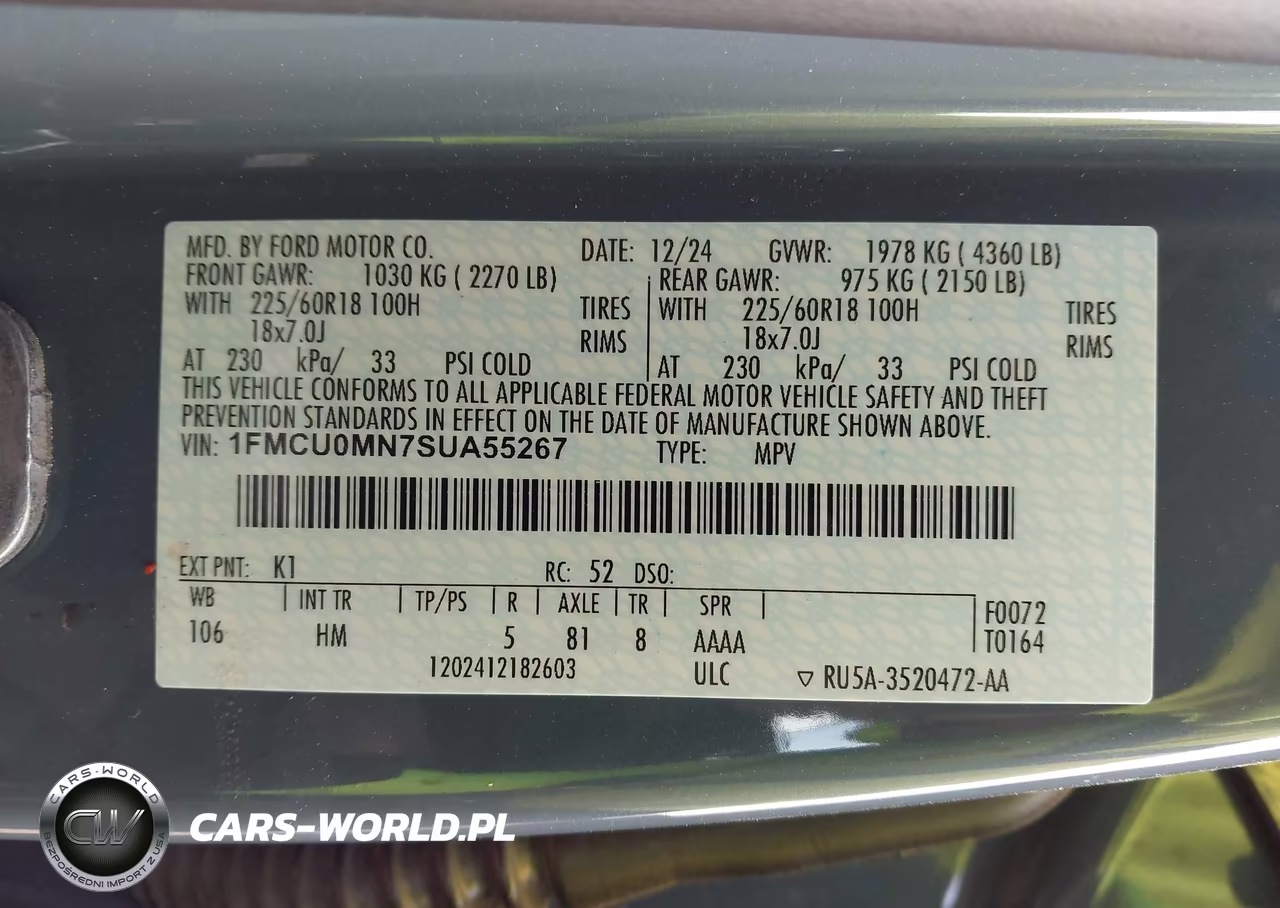 2025 Ford Escape St-Line VIN:1FMCU0MN7SUA55267 - 9