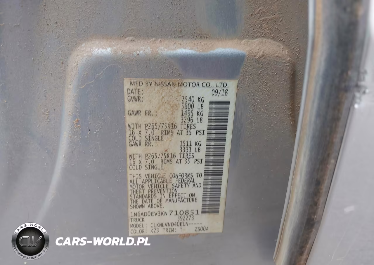2019 Nissan Frontier Pro-4X VIN:1N6AD0EV3KN710851 - 9