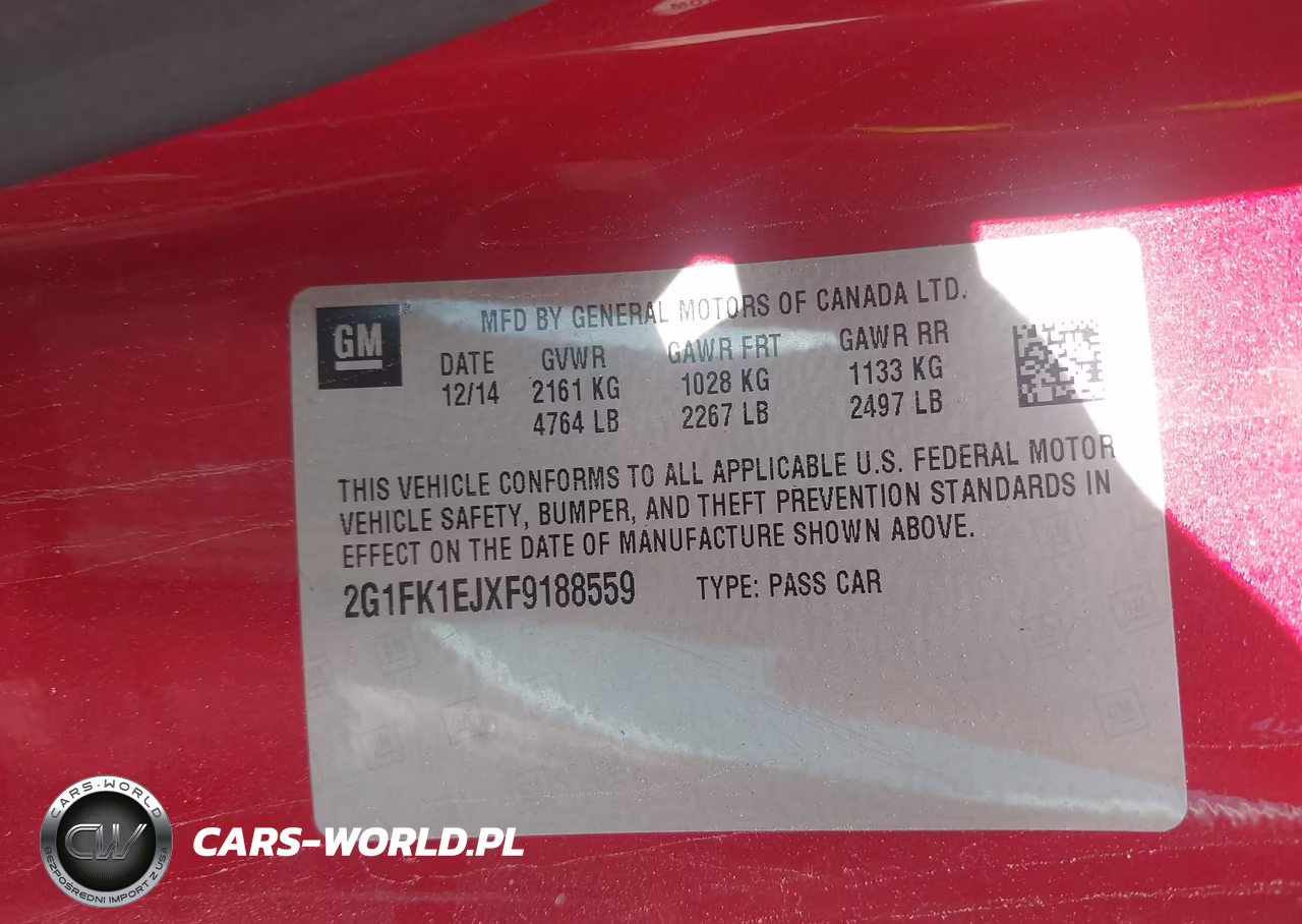 2015 Chevrolet Camaro 2Ss VIN:2G1FK1EJXF9188559 - 9