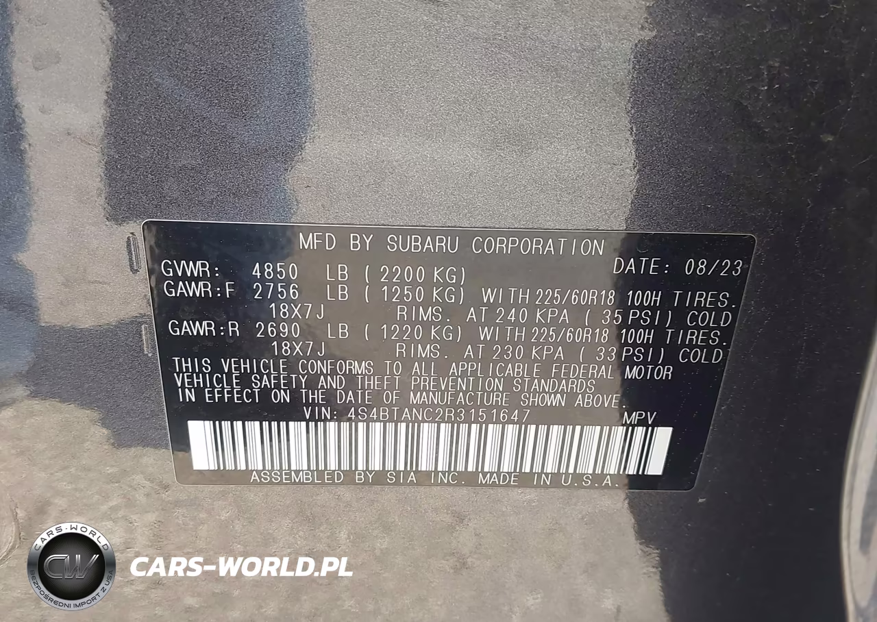 2024 Subaru Outback Limited VIN:4S4BTANC2R3151647 - 9