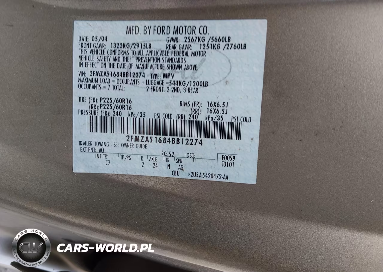 2004 Ford Freestar Se VIN:2FMZA51684BB12274 - 9