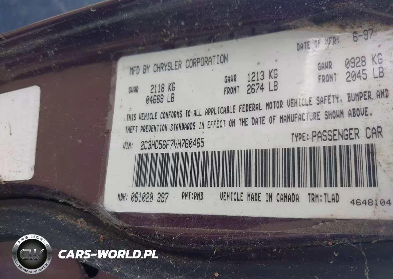 1997 Chrysler Concorde Lx VIN:2C3HD56F7VH760465 - 9
