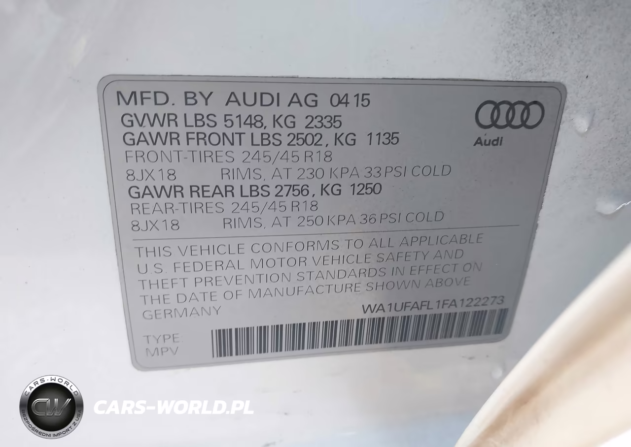 2015 Audi Allroad 2.0T Premium VIN:WA1UFAFL1FA122273 - 9