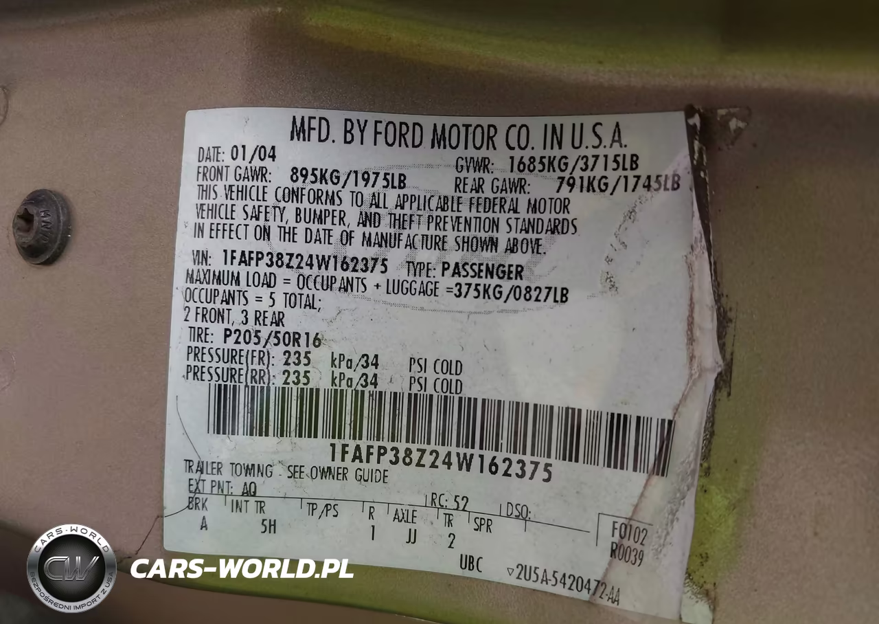 2004 Ford Focus Zts VIN:1FAFP38Z24W162375 - 9