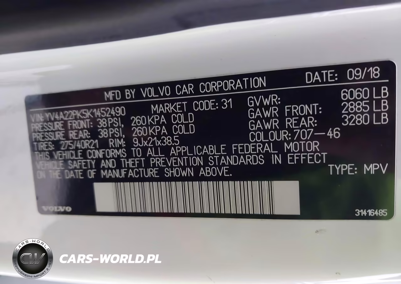 2019 Volvo Xc90 T6 Momentum VIN:YV4A22PK5K1452490 - 9