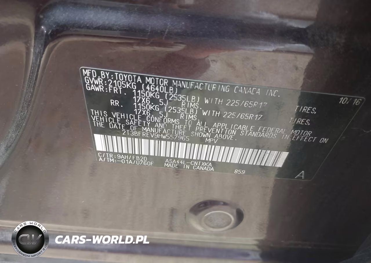 2017 Toyota Rav4 Le VIN:2T3BFREV9HW557965 - 9