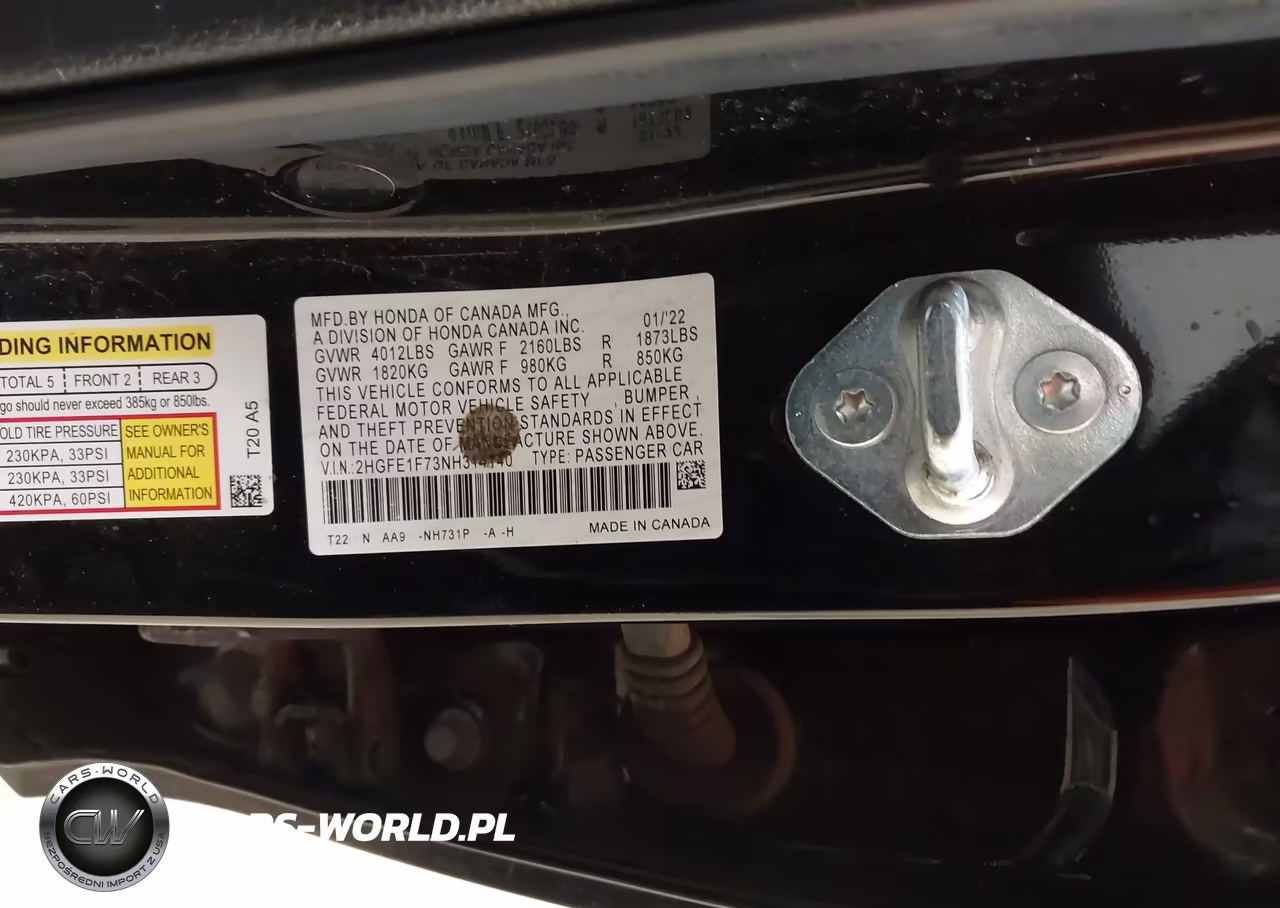2022 Honda Civic Ex VIN:2HGFE1F73NH314140 - 9