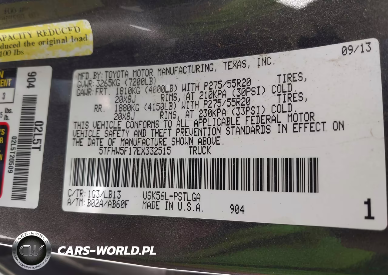2014 Toyota Tundra Limited 5.7L V8 VIN:5TFHW5F17EX332515 - 9