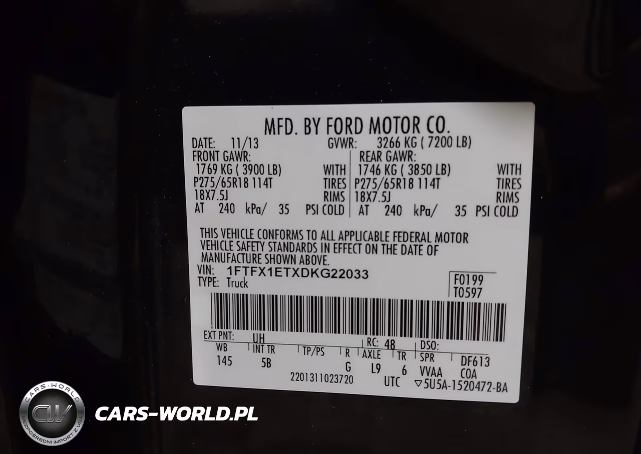 2013 Ford F-150 Fx4 VIN:1FTFX1ETXDKG22033 - 9