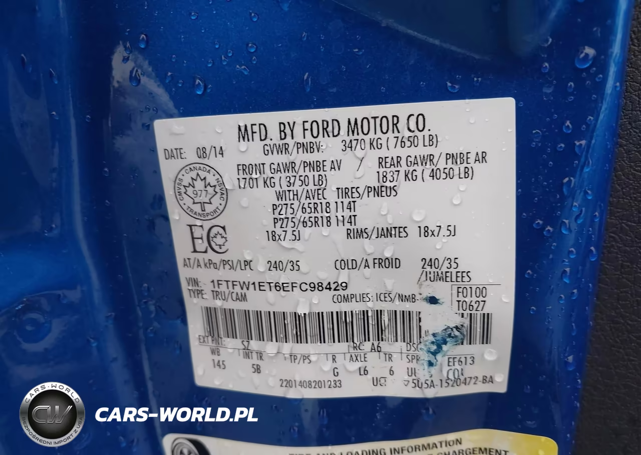 2014 Ford F-150 Fx4 VIN:1FTFW1ET6EFC98429 - 9