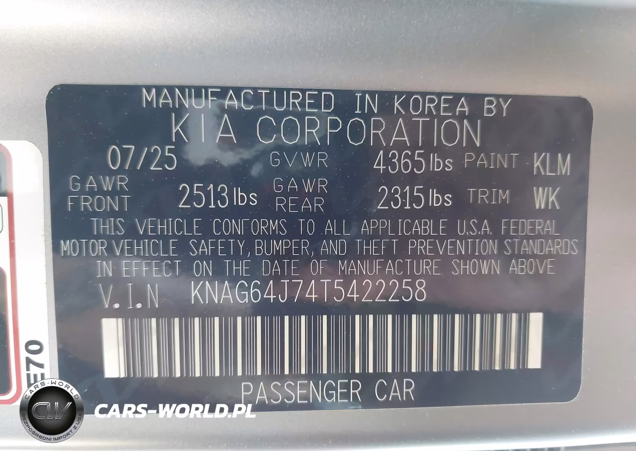 2026 Kia K5 Gt-Line Fwd VIN:KNAG64J74T5422258 - 9
