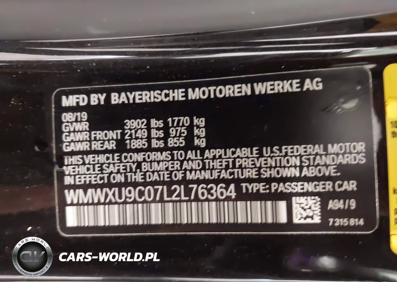 2020 Mini Hardtop Cooper S VIN:WMWXU9C07L2L76364 - 9