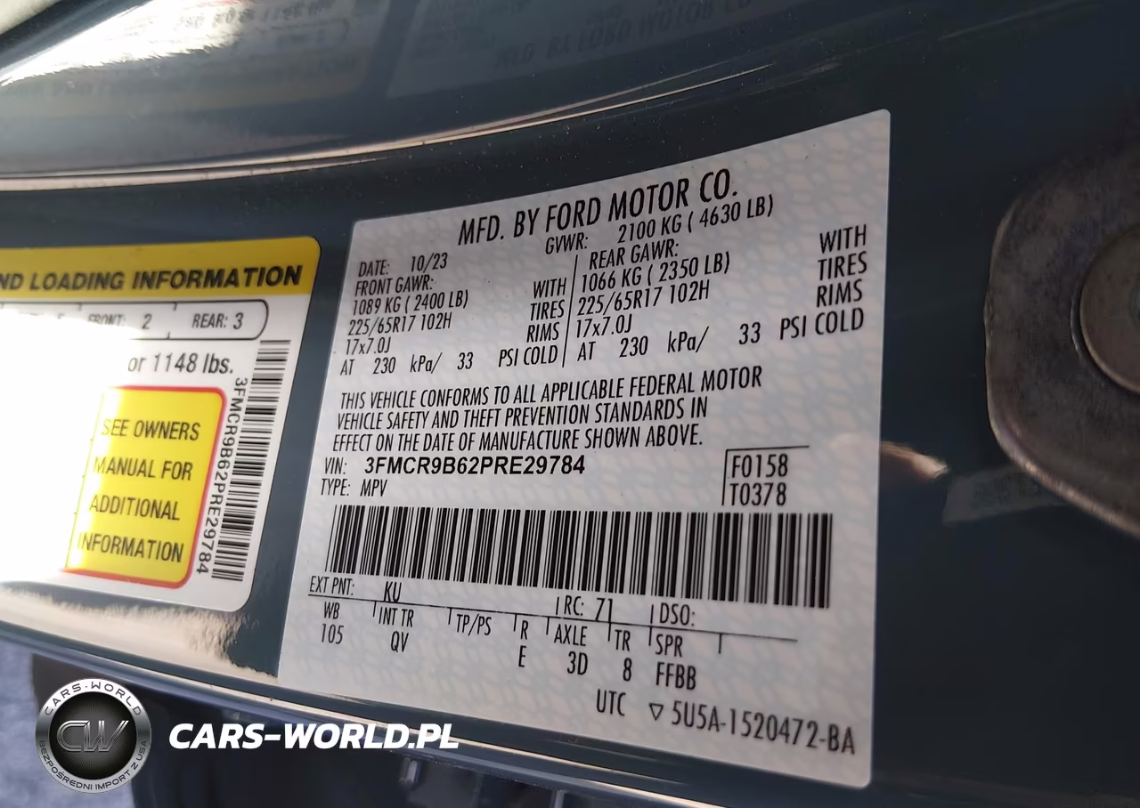 2023 Ford Bronco Sport Big Bend VIN:3FMCR9B62PRE29784 - 9