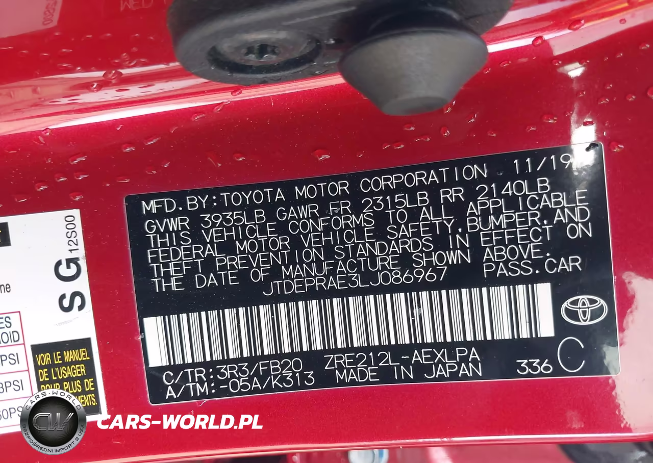2020 Toyota Corolla Le VIN:JTDEPRAE3LJ086967 - 9
