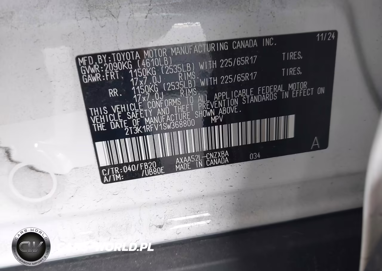 2025 Toyota Rav4 Le VIN:2T3K1RFV1SW368800 - 9