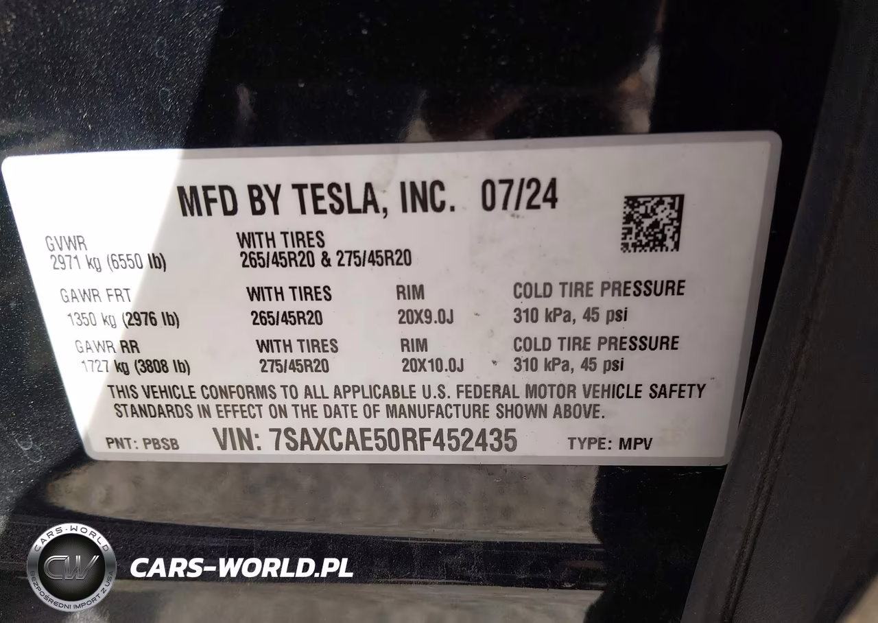 2024 Tesla Model X Long Range VIN:7SAXCAE50RF452435 - 9