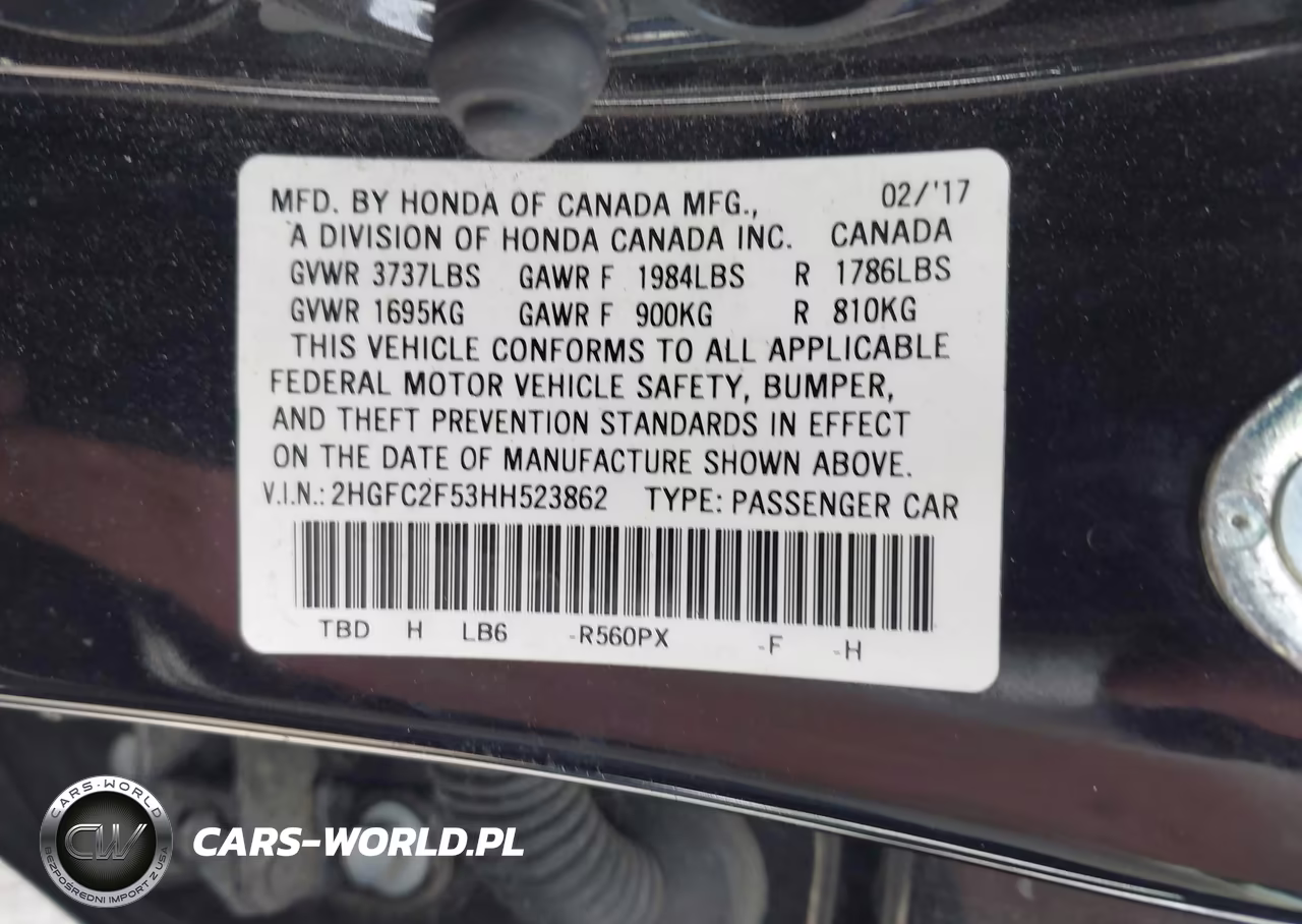 2017 Honda Civic Lx VIN:2HGFC2F53HH523862 - 9